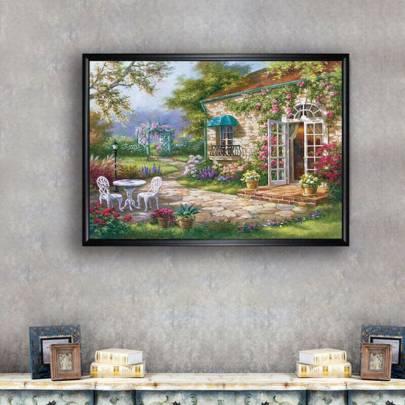 5D DIY Full Drill Diamond Garden Painting Cross Stitch Kits Art Wall Decor HN US