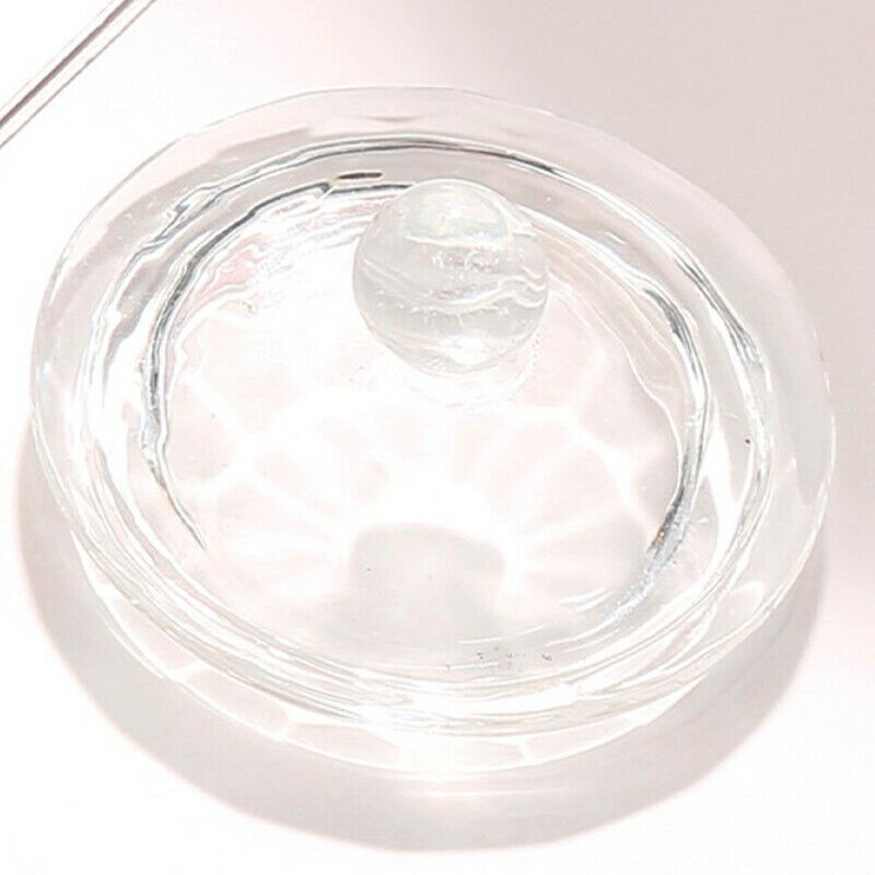 Nail Art Acrylic Crystal Glass Lotus cup Dish Bowl Cup With Cap Liquid GlittBDA