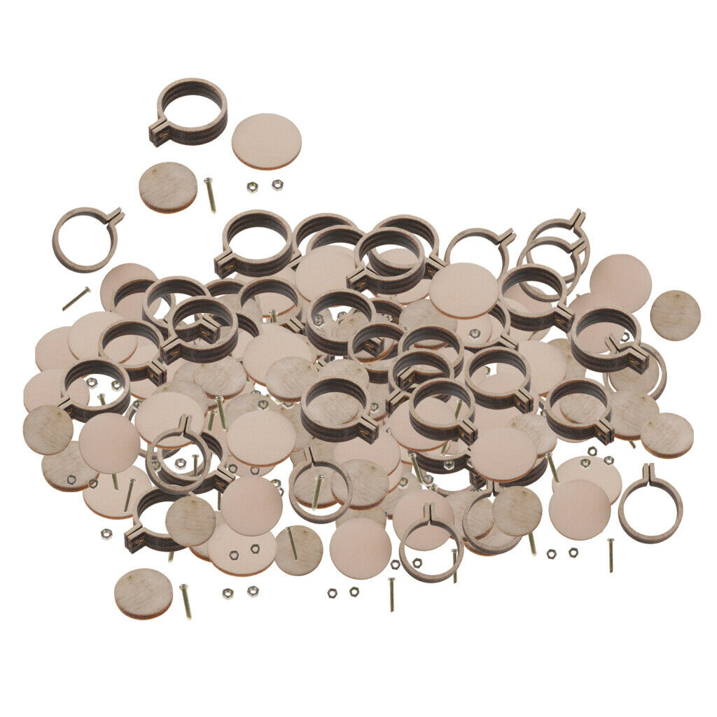 70Pcs Mini Wooden Embroidery Hoop Frames Embroidery Hoop Sewing Crafts 20mm