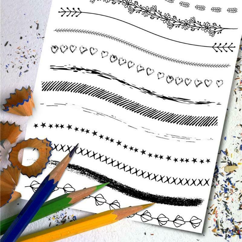 Flower Line Silicone Clear Seal Stamp DIY Scrapbooking Emboss Photo Album Decor