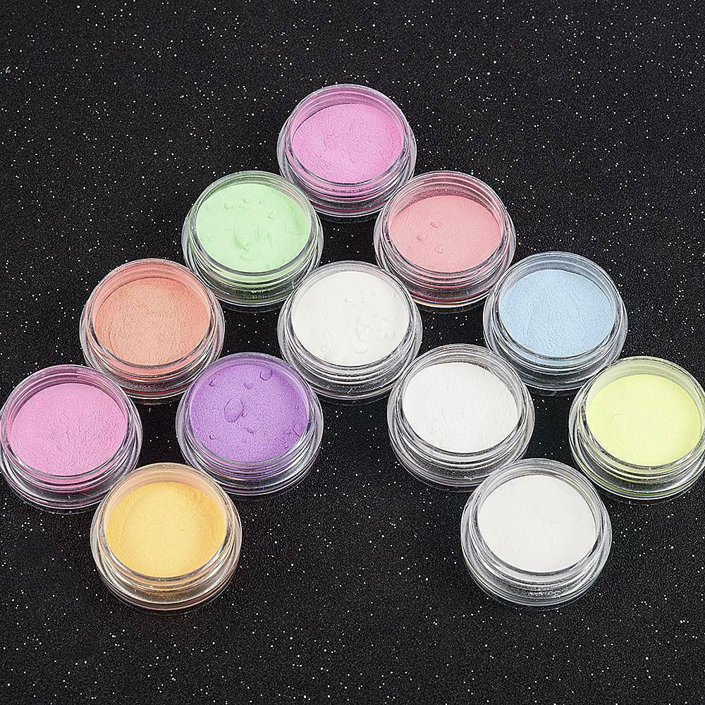 12Colors Acrylic Luminous Fluorescent Powder Glow In the Dark Nail Art Pigment.