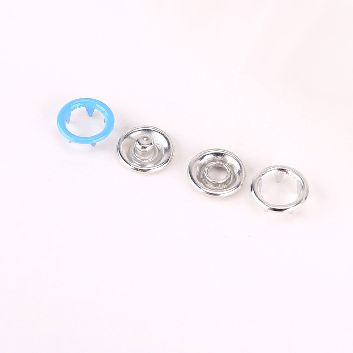 Prong Open Ring Press Studs for Making Dummy Clips 4 Colors 100 Sets