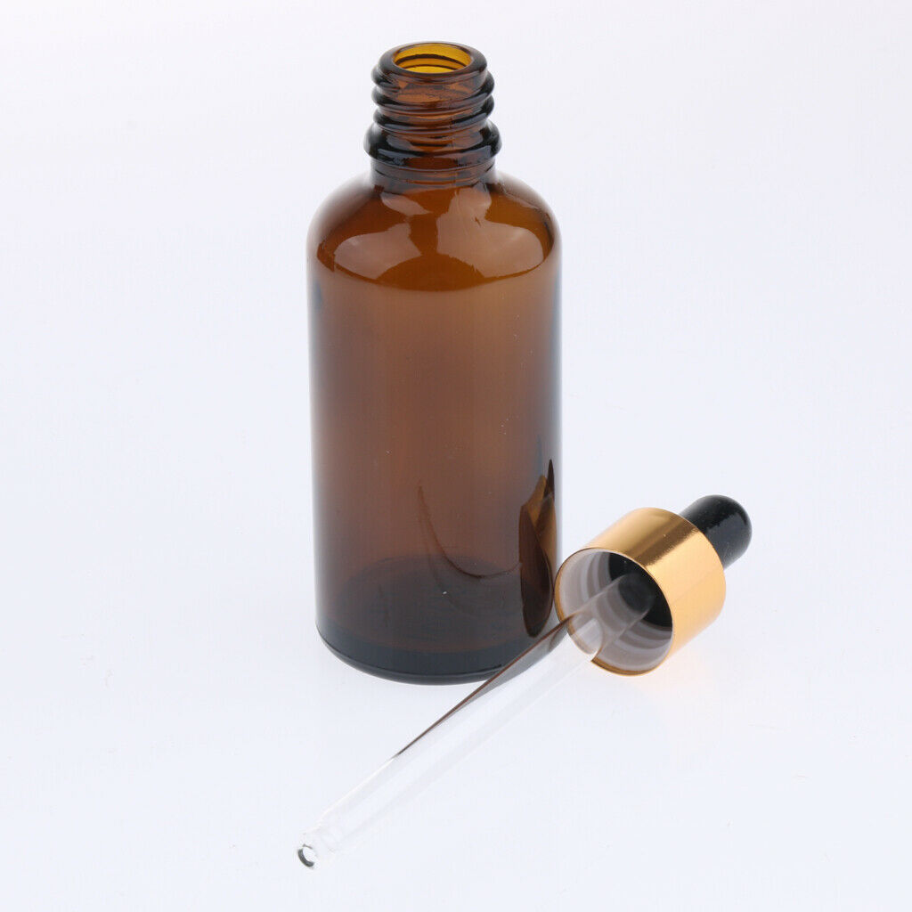 2X 6x Empty Dropper Bottles Refillable Essential Oil Cosmetic Jar Canning 50ml