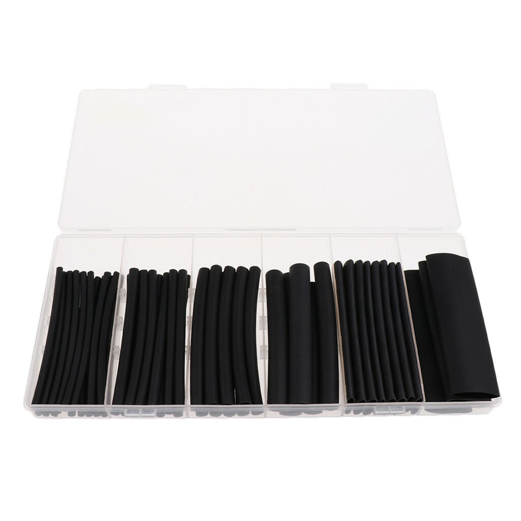 53Pcs Black Assorted Heat Shrink Tube 6 Sizes Tubing Wrap Sleeve Set