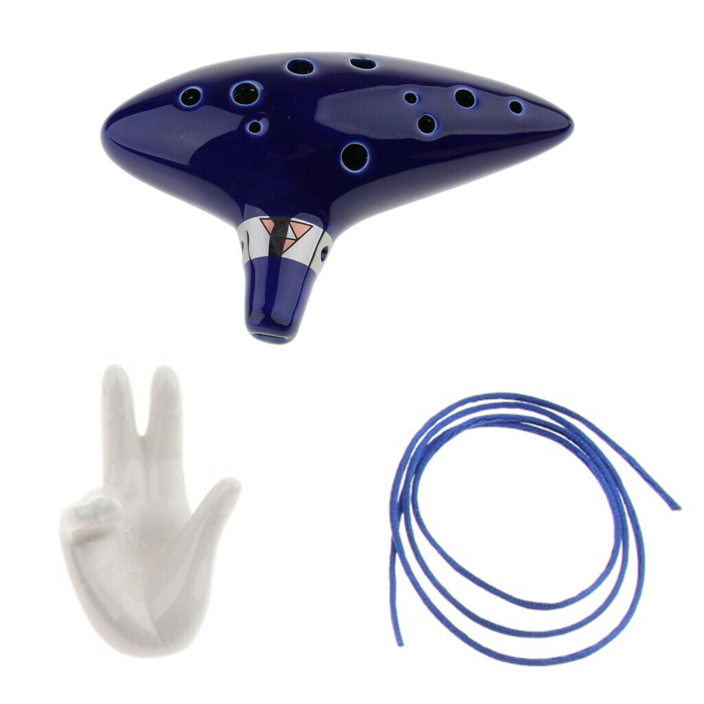 Finest Ceramic Glaze 12-Holes AC Ocarina Set Handicraft Souvenir Gift for