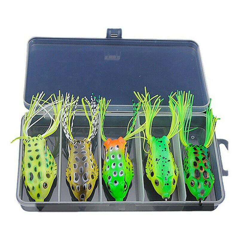 2Pcs/lot Soft Toad Frogs Bass Fishing Lure Hollow Body Top Water Fishing .l8
