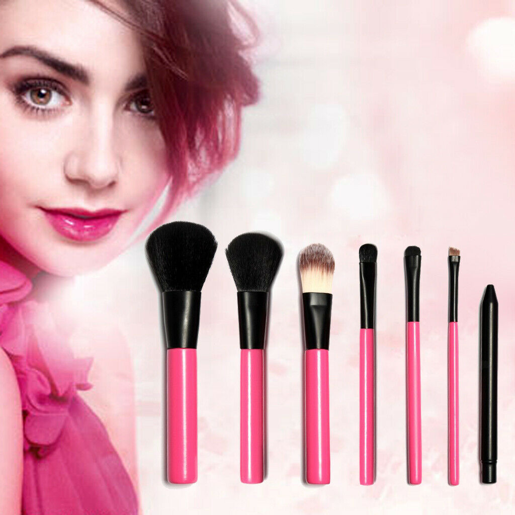 7pcs Makeup Brushes Set Powder Foundation Eyeshadow Eyeliner Lip Brush Rose