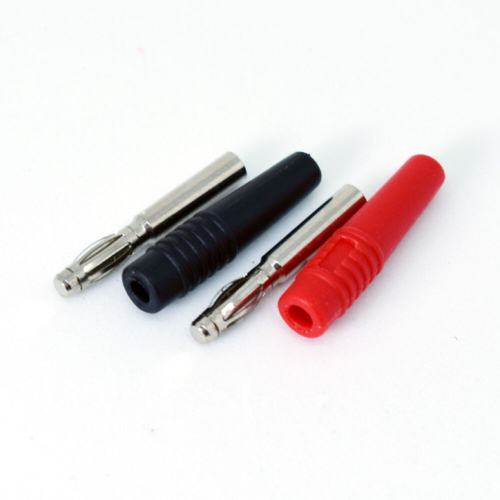 4pairs Nickel Plated Copper 3mm Banana Male Plug Test DIY Solder Connector R+B
