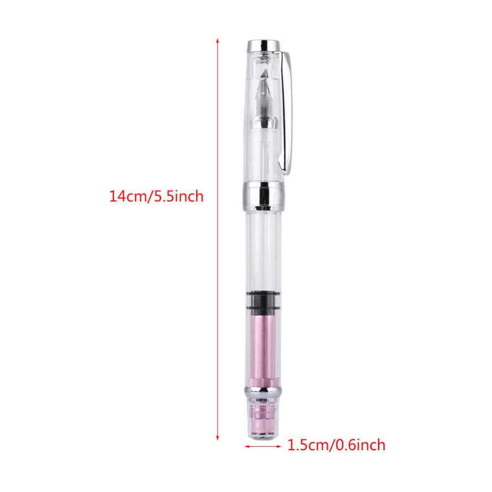 4Pcs F Point  Vacuum Pump Transparent Clear Fountain Pen Fine Nib Craft DIY Gift