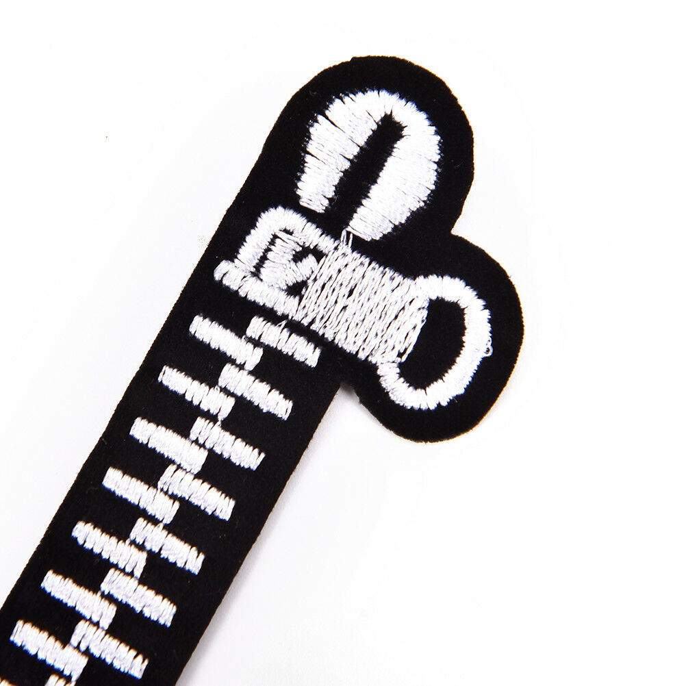 Zipper Embroidered Patch Iron on Sewing Applique Fabric Clothes DIY Decora.l8