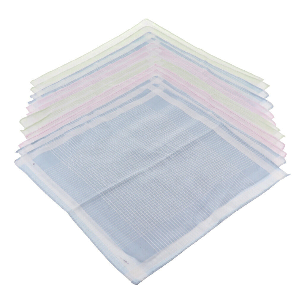 12pcs cotton fabric handkerchiefs ladies handkerchiefs, size 30 x 30 cm