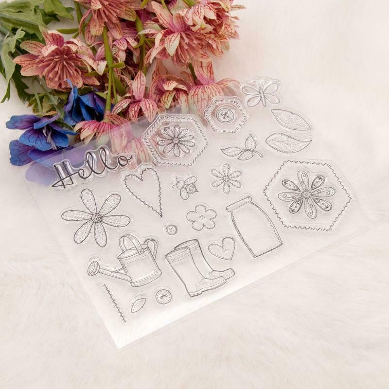 flower leaves Silicone Clear Seal Stamp DIY Scrapbooking Embossing Photo Album