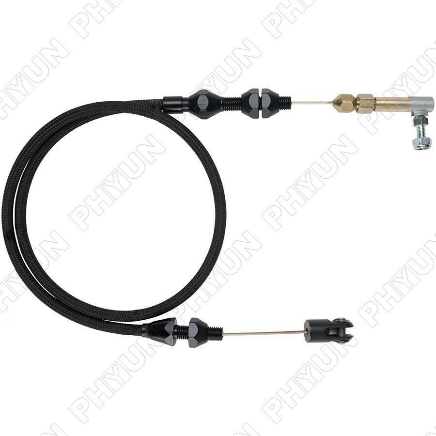 24" Universal Natural Braided Stainless Steel Throttle Cable For Mopar Ford GM