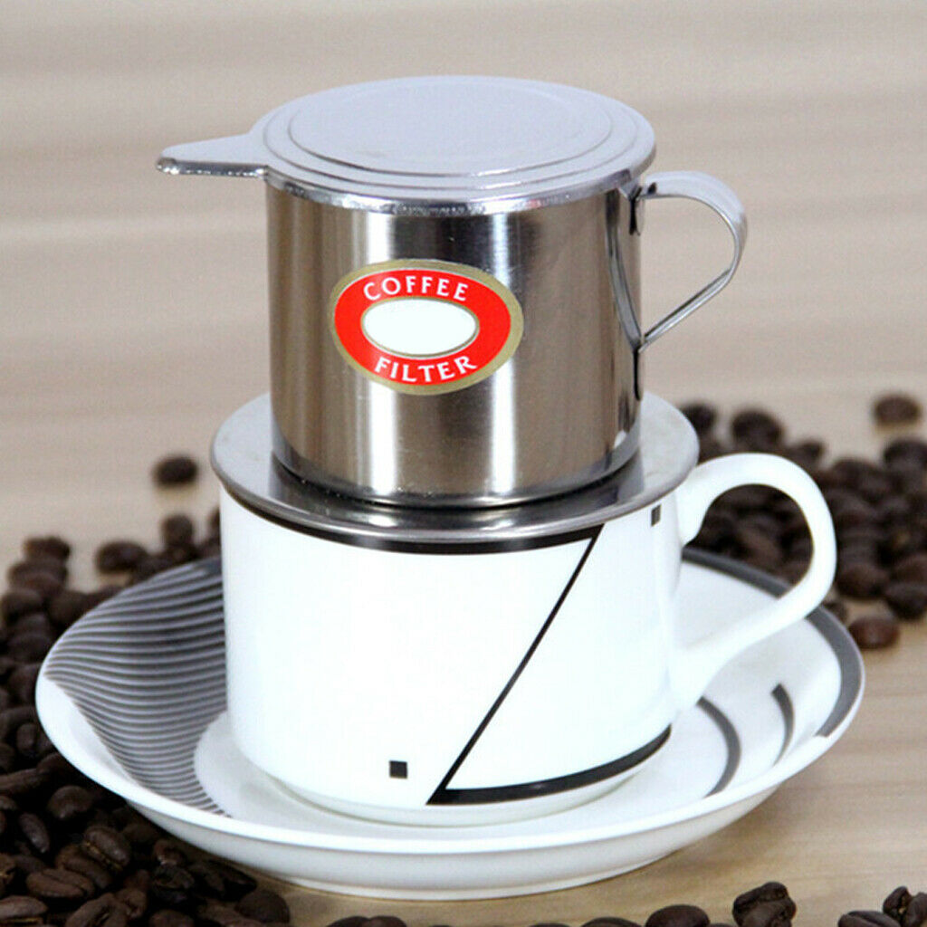 2 Pieces Vietnamese Coffee Filter Dripper Set Screw Down Insert 1.7oz 3.4oz
