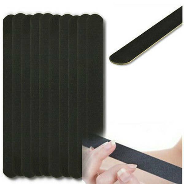 10PCS Black Nail Art Sanding File Buffer For Salon Manicure Gel Polisher Tool US