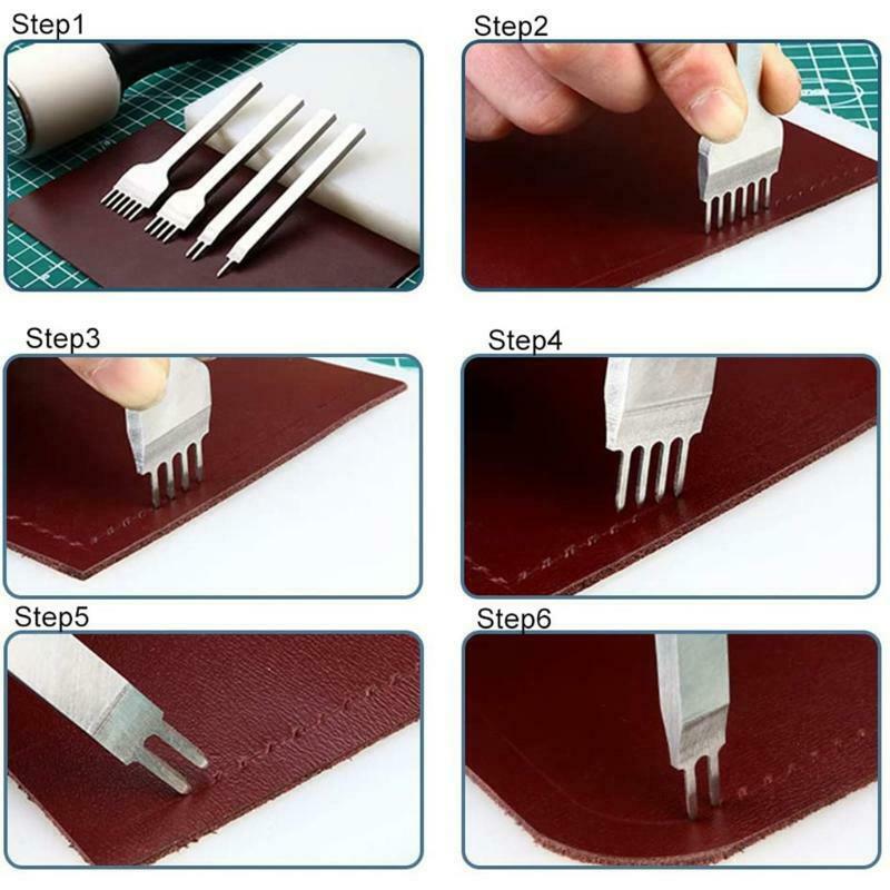 Leather Craft Tools Kit with Wax Thread Hand Sewing Repair Stitching Accessories
