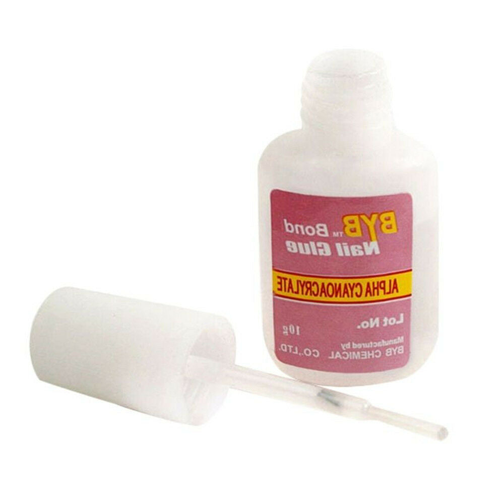 1x 10g Nail Glue With Applicator Brush Clear Strong Adhesive Acrylic False Tips~