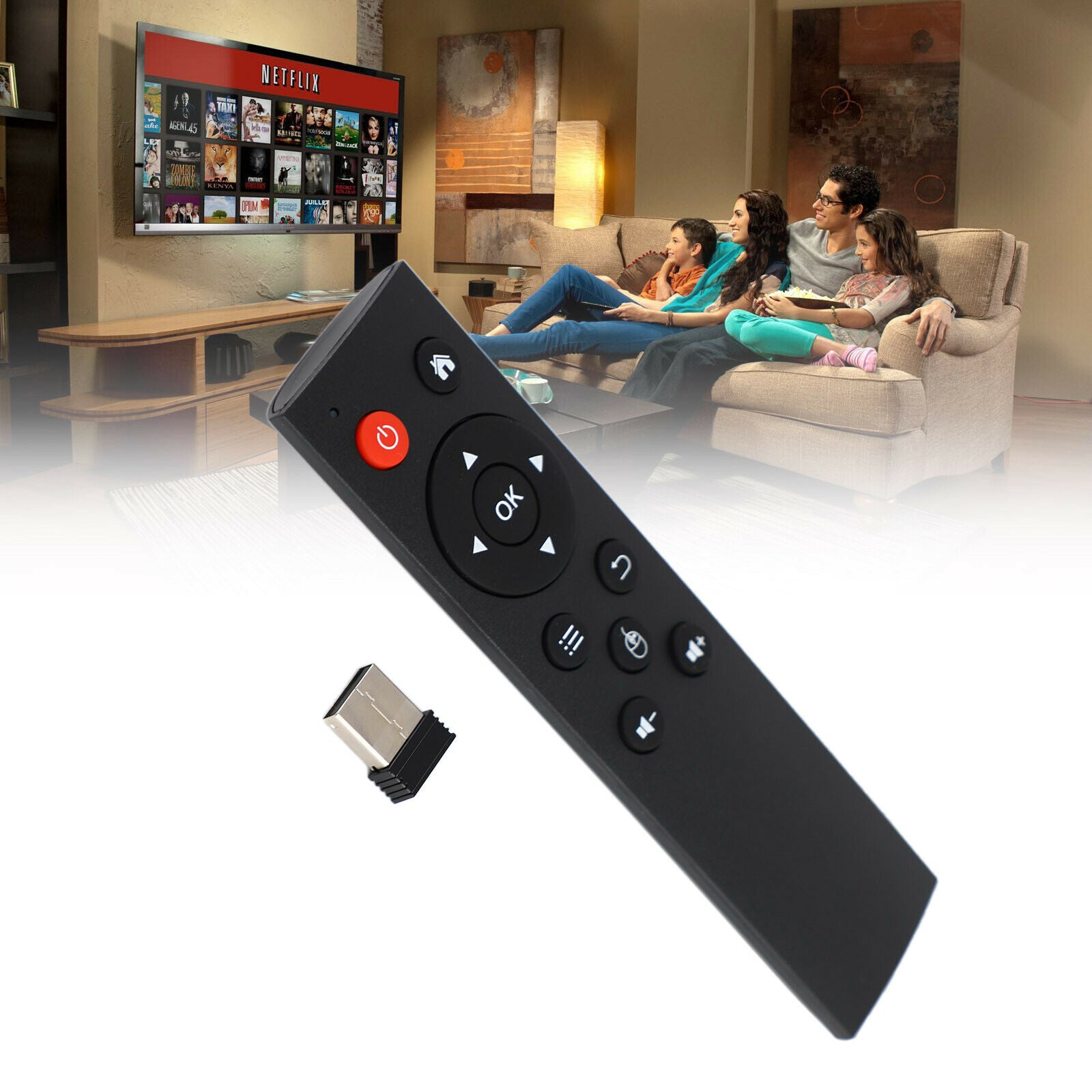 2.4G USB Mini Air Mouse Wireless Keyboard Remote Control For HTPC Android TV-Box