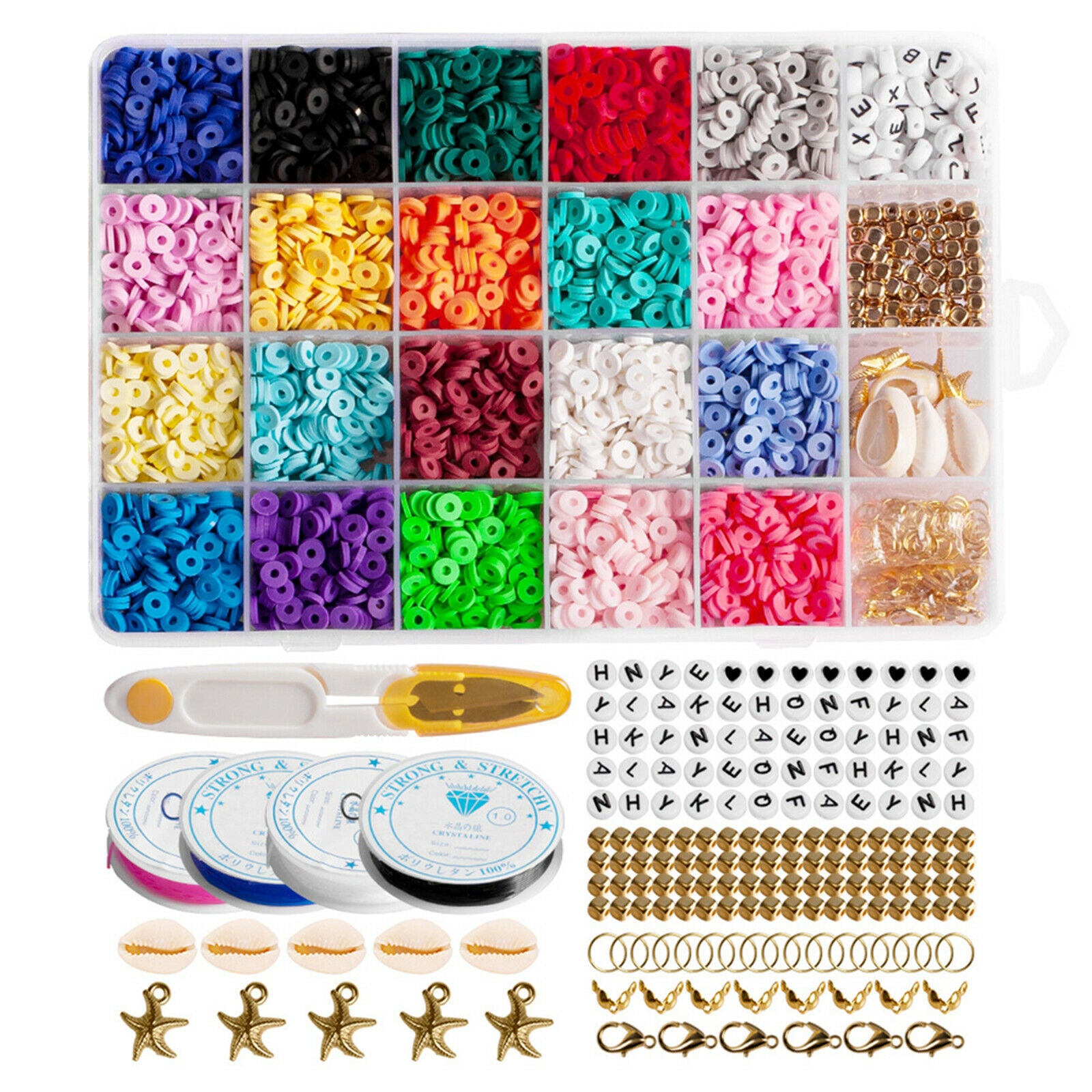20 Colors 6mm Clay Heishi Beads Round Beads Loose Spacer Beads DIY Craft