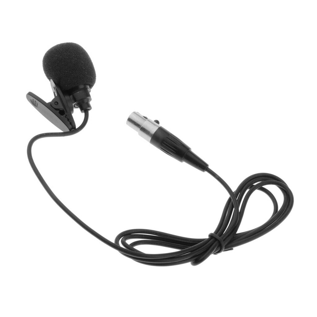 Professional XLR 4 Pin Microphone Lapel Tie Clip for BodyPack Transmitter