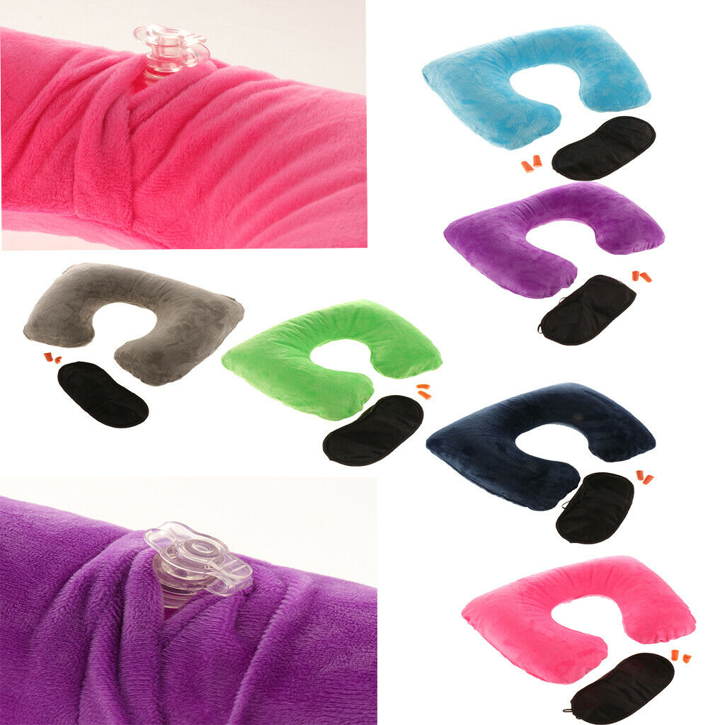 Protect Neck   Pillow Inflatable Air Travel Flexible Grey