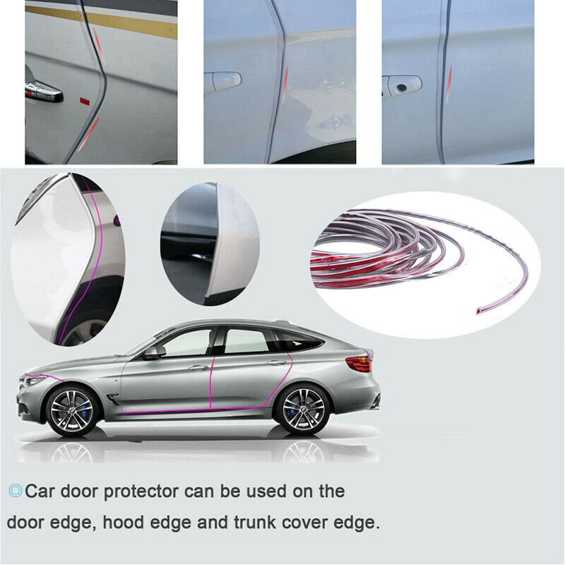 16ft Car Door Edge Trim Molding Guard Scratch Protector Clear Strip Decor Rubber