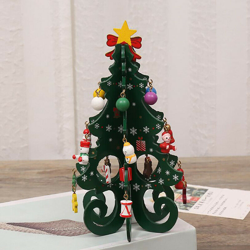Christmas Tree Children's Handmade DIY Stereo Wooden Christmas Tree Scene.l8