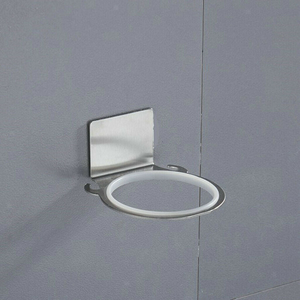 2pcs Hair Dryer Holder Stainless Towel Drain Rack Bathroom Antirust Shelf