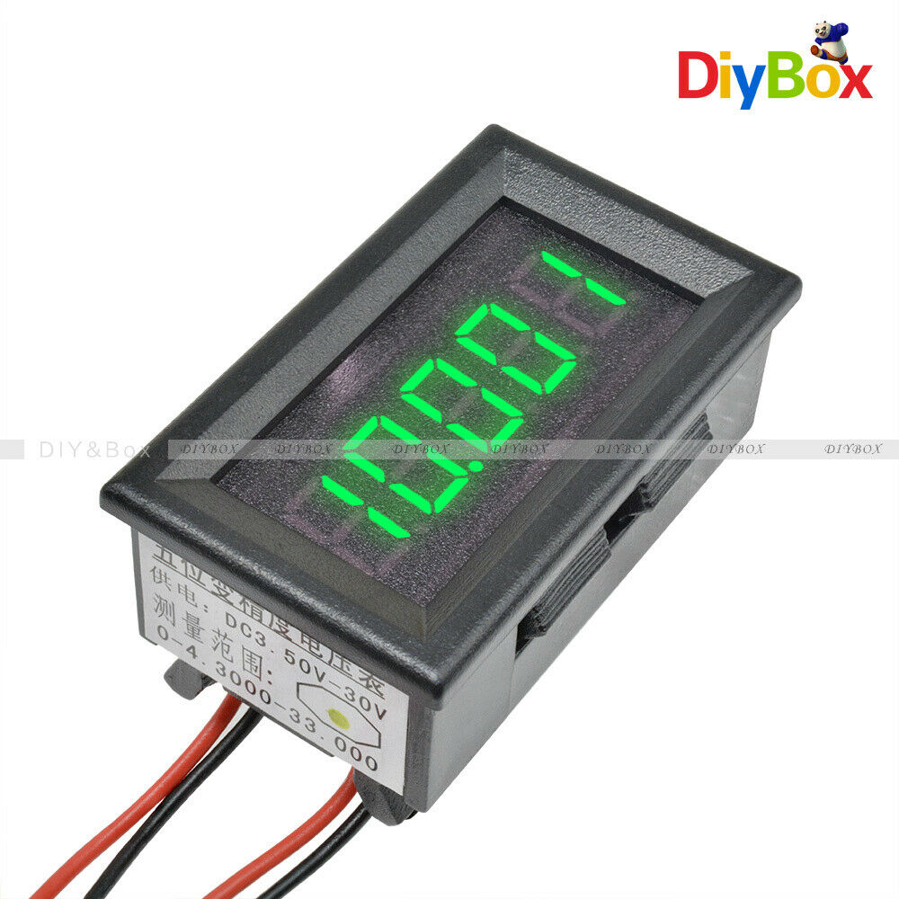 Green LED 5 Digit DC 0-4.3000-33.000VDigital Voltmeter Voltage Meter Car Panel D