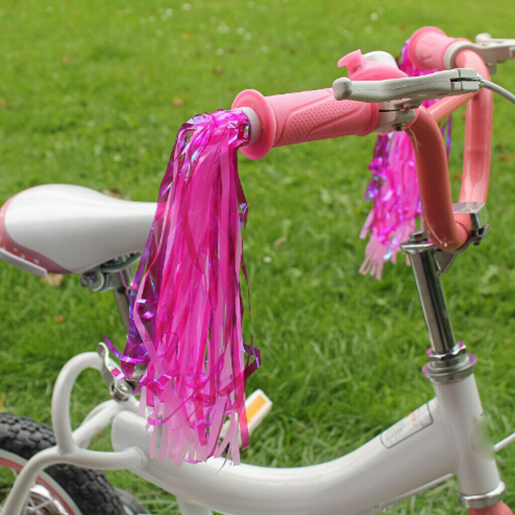 Bicycle Kids Children Girls Pink Bell Horn+Handlebar Grips Streamers Tassels