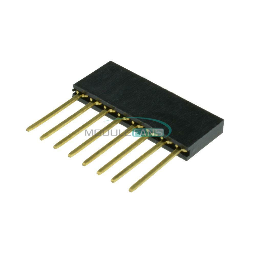 10pcs Single Row Stackable Shield Female Header 2.54mm Pitch 8-Pin for Arduino