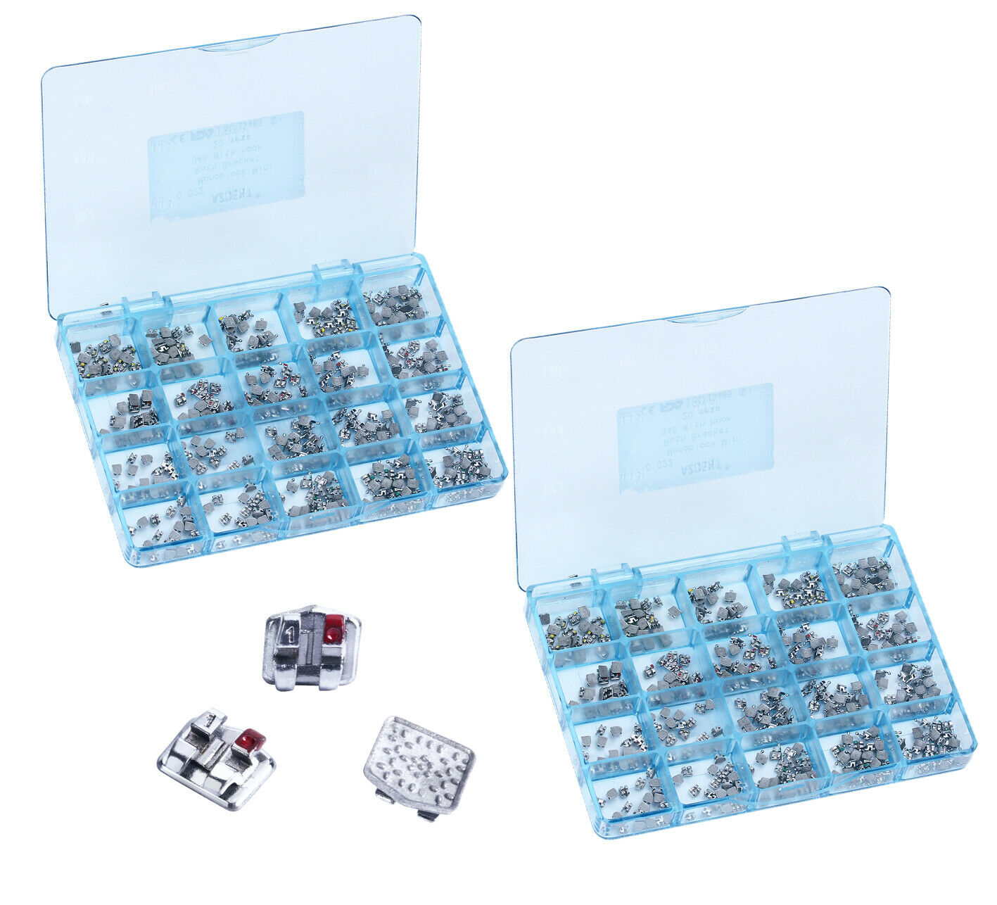 2X AZDENT Dental OrthodonticBraces Metal Brackets MIM Mini Roth 022 Hooks 3 4 5