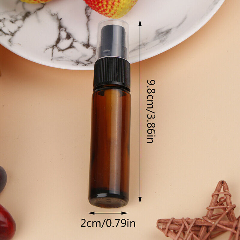 10ML Mini Empty Glass Bottle Spray Perfume Cologne Refillable Travel Org new Kt