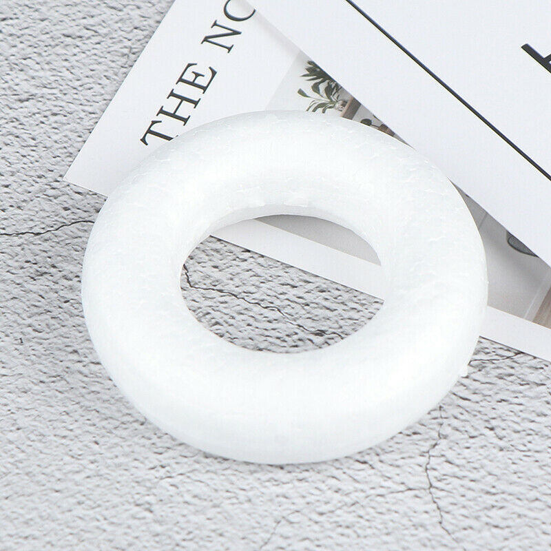 5pcs Polystyrene Styrofoam Foam ring White Craft Balls For DIY Christmas .l8