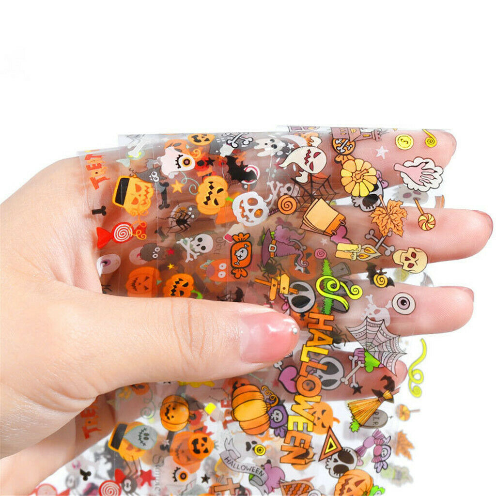 10 Sheet DIY Nail Art Tips Stickers Wraps Nails Decals Decorations Halloween
