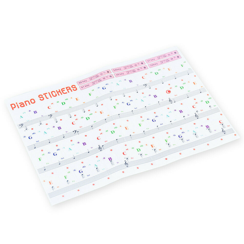 Removable PVC Piano and Keyboard Stickers for 49 61 76 88 Transparent DIY