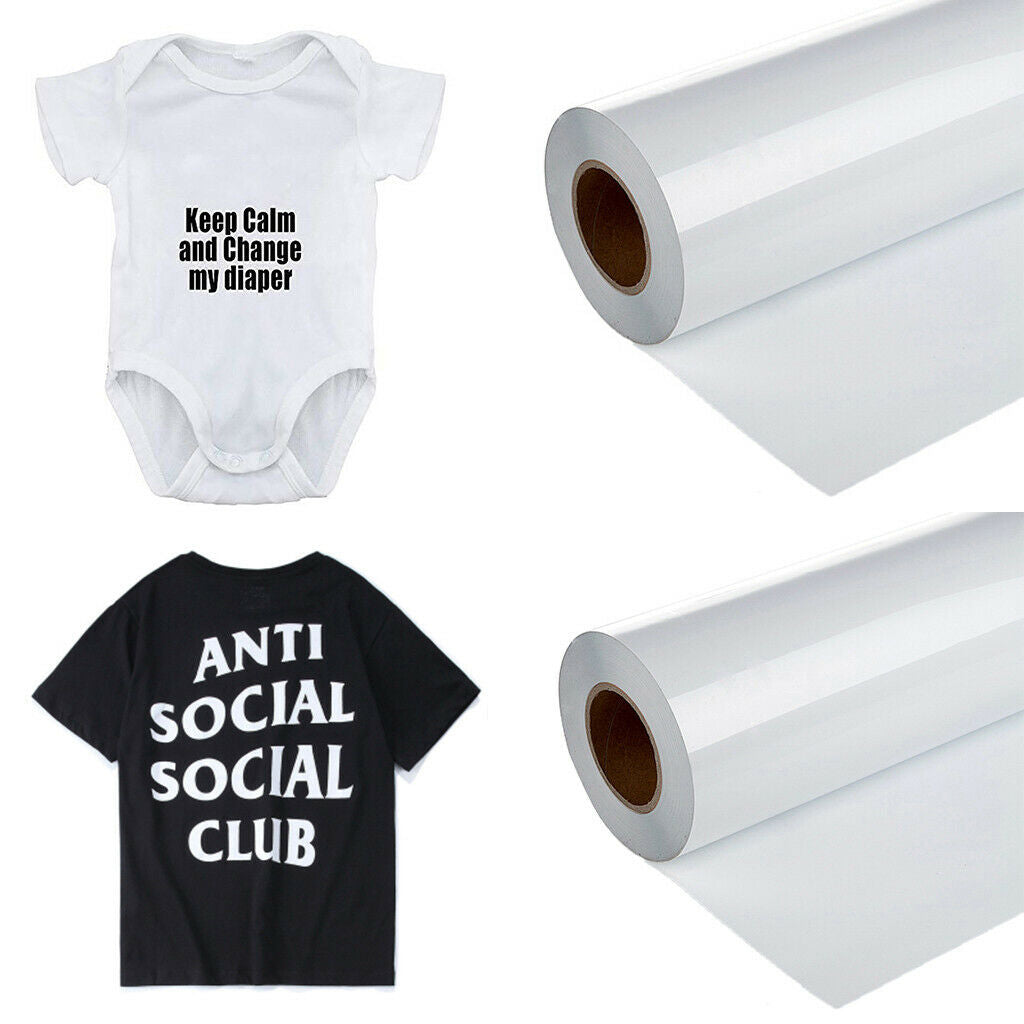 2Pcs 30cm Printable Heat Transfer Vinyl Iron On Roll for T Shirts Crafts