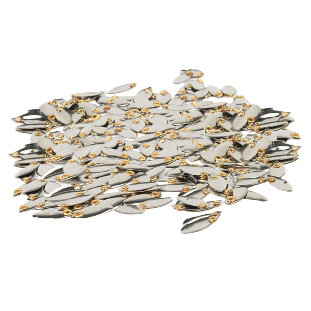 Metal Spoon Fishing Lures Hard Sequins Baits Silvery 100pcs