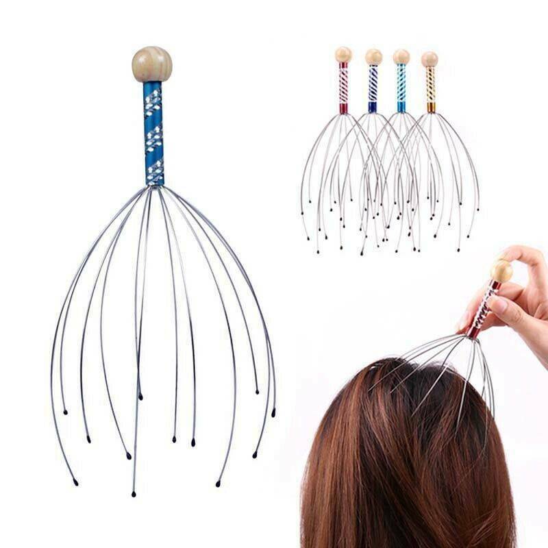 Head Massager Neck Massage Octopus Scalp Stress Relax Spa Therapy Healing Tools.