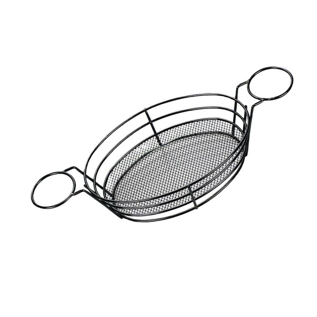2x Stainless Steel Fries Fries Aperitif Service Basket Sauce Holder