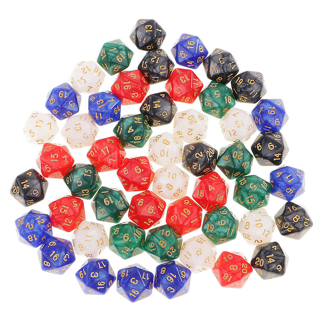Set/50pcs Multi-sided D20 Dices for D&D RPG MTG Board Game Party Club Fun