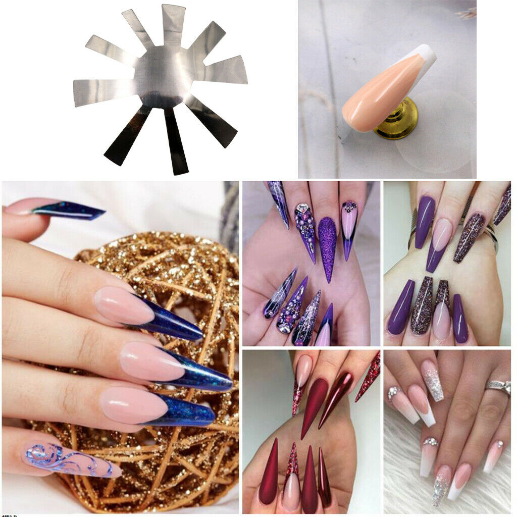 Multi-Sizes Easy French Tip Edge Stainless Steel Trimmer Stencil Nails Tools