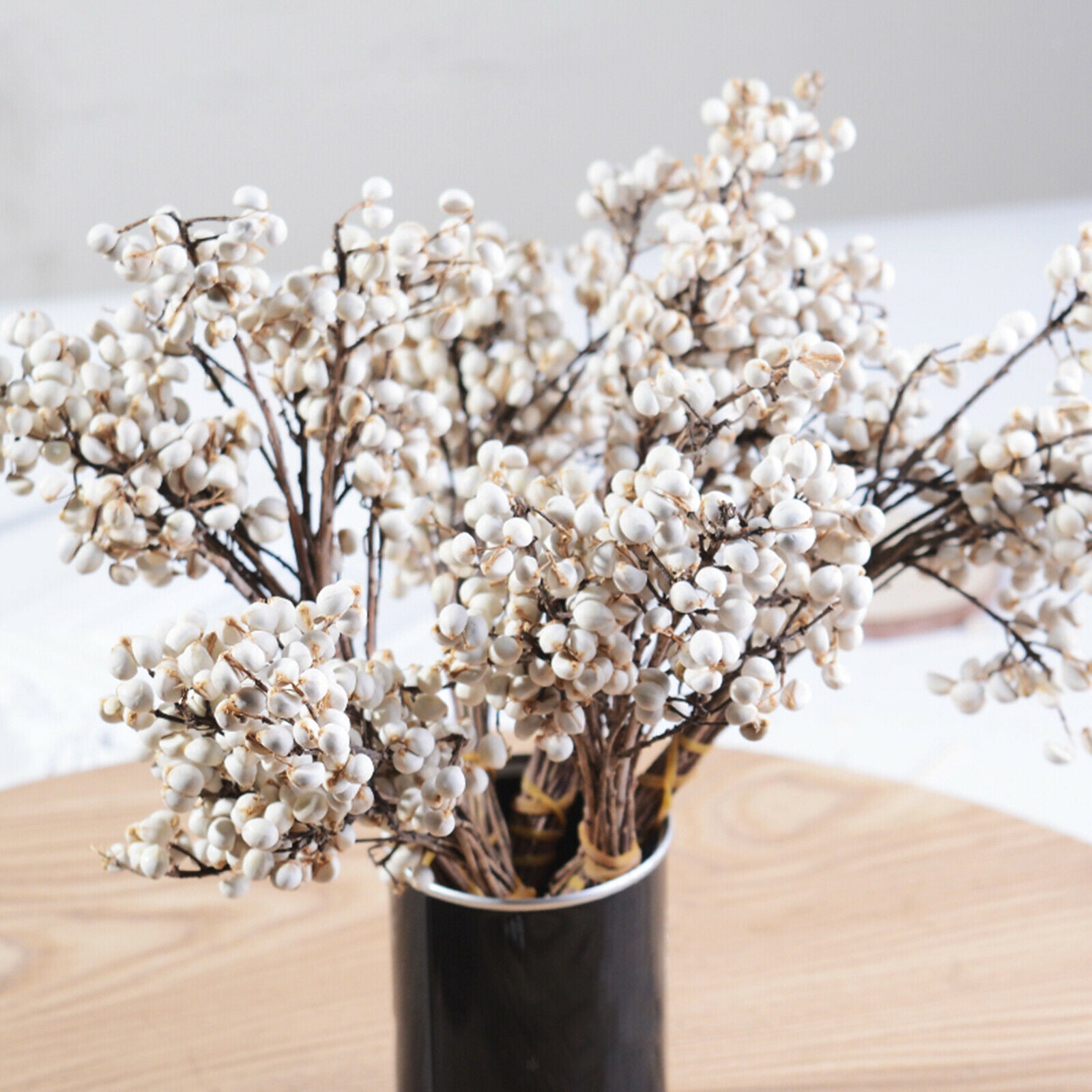 Cotton Ball Stems Plants Branches Floral Arrangement Farmhouse Wedding Home