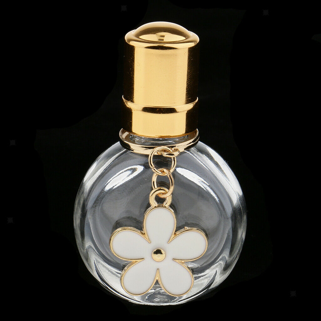 Pack of 2 10ml Clear Glass Perfume Bottles Mini Round Liquid Bottle Vials