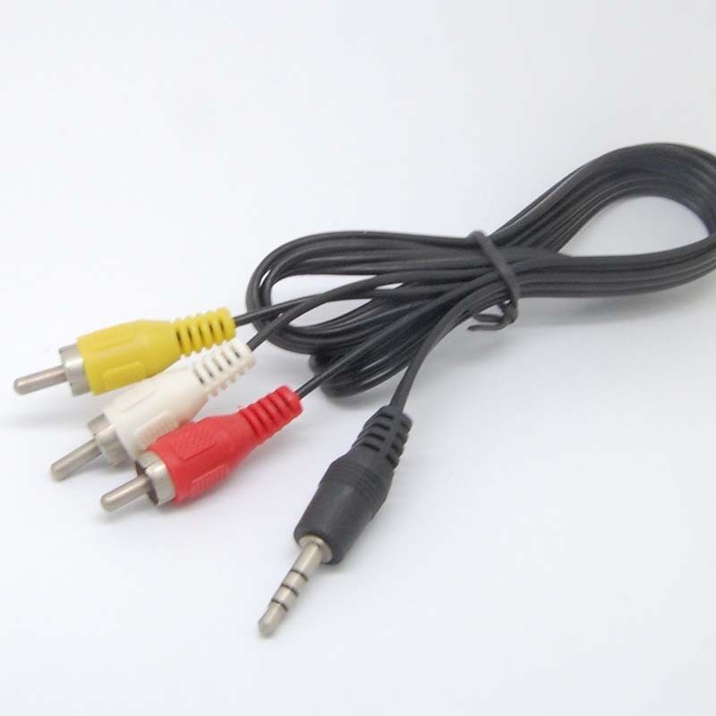 3.5mm to 3 RCA AV A/V TV Video Cable Cord For MP3 MP4 PMP Media Player