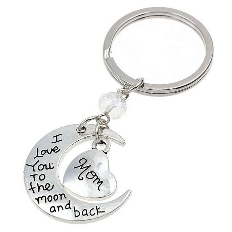 Retro Moon Love Heart Charms Pendant Keychain Key Ring Mother Day Gi.l8