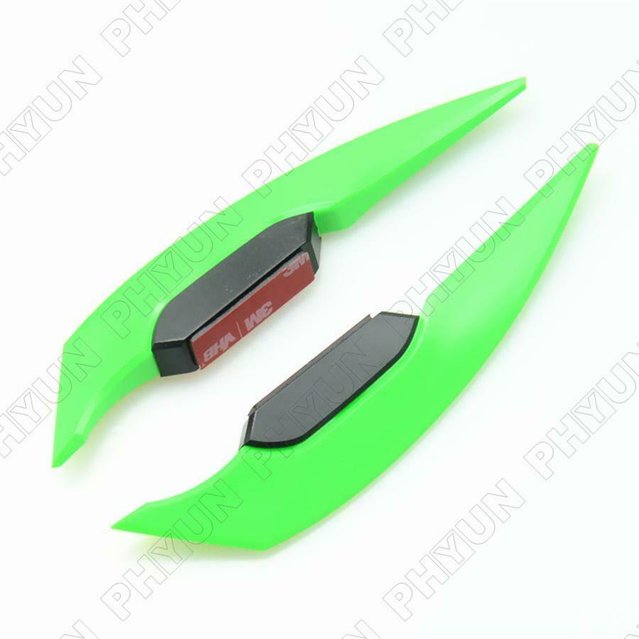 3 Pair Motorcycle Scooter Side Green Winglets Wind Fin Spoiler Decorative Trim