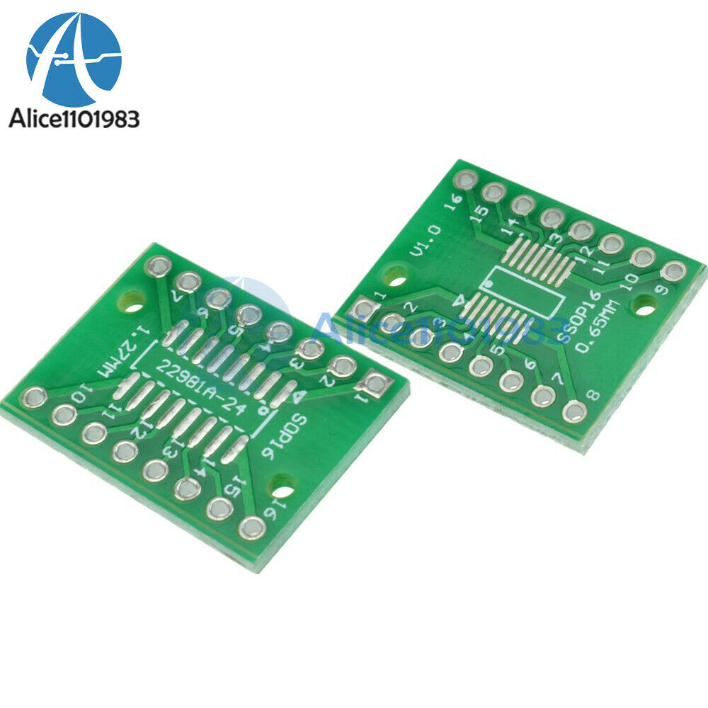 50PCS SOP16 SSOP16 TSSOP16 To DIP16 0.65/1.27mm IC Adapter PCB Board top