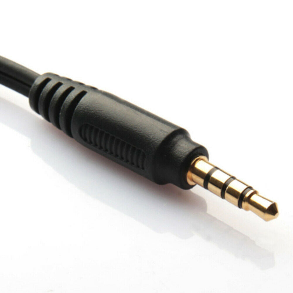 3.5mm Female to 2 Male Y Splitter Aux Audio Cable PC Headphone Earphone Mic Jack
