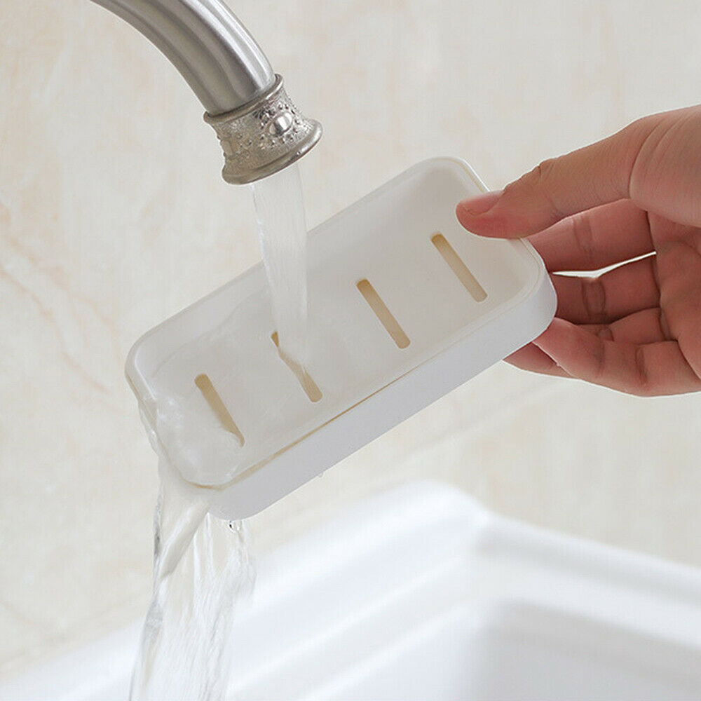 Double Layers Soap Dish Box Portable Holder Draining Bathroom Shower Home Acc